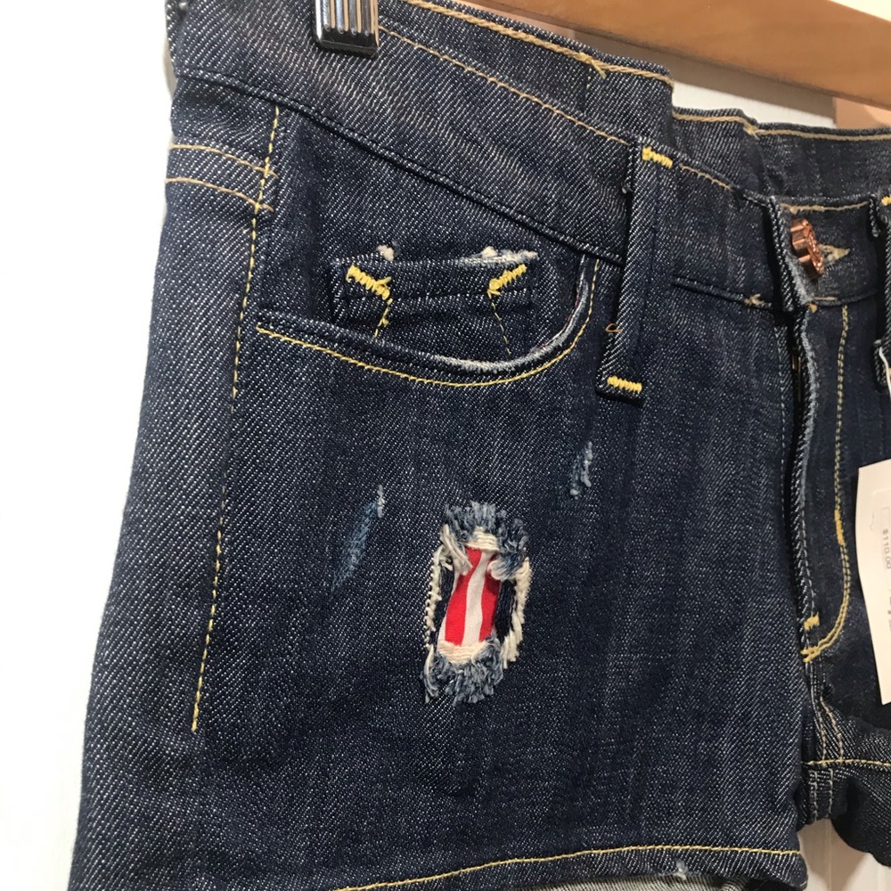 RARE Boutique Butterfly Jeans distressed cutout denim shorts, size 27 - Picture 4 of 8